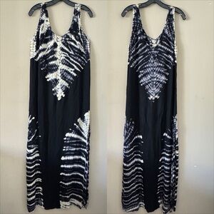 NWT YFB Blais Black Tie Dye Maxi Dress Size M